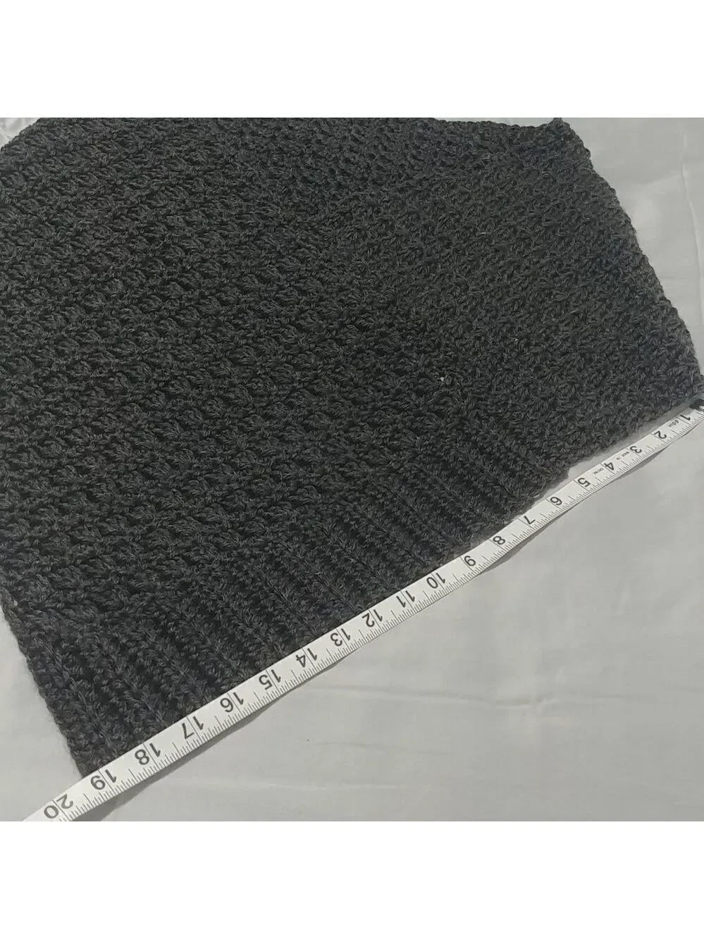Handmade Crocheted Warm Simple Dark Grey Poncho S/M